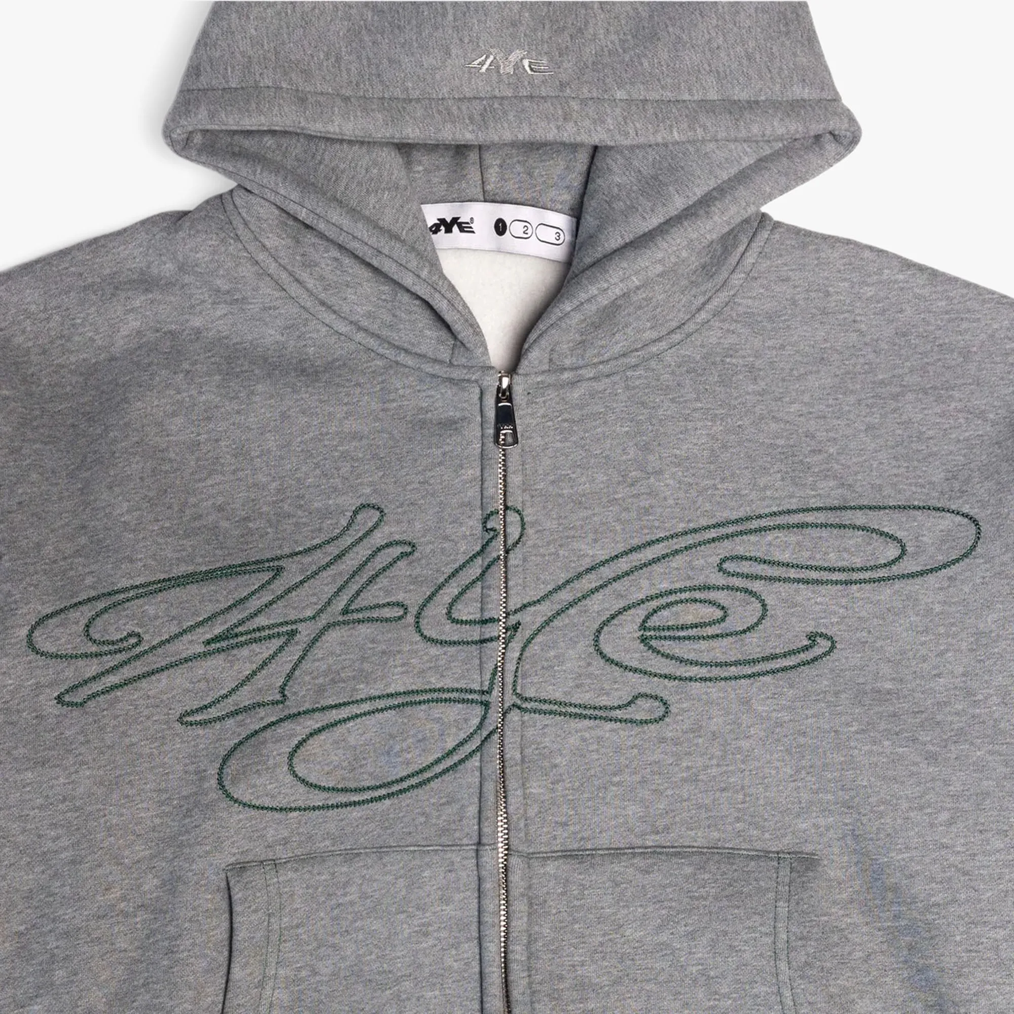 4YE Signature Zip Hoodie Medium Grey / Forrest Green sold by Livestock product image thumbnail 3