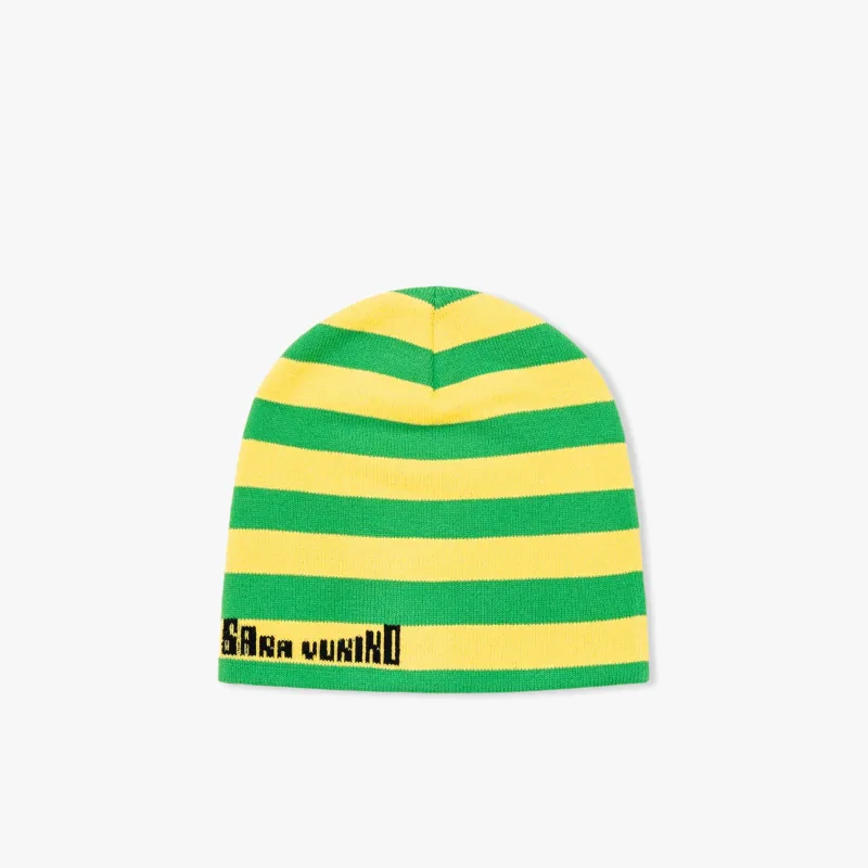 b.Eautiful x Sara Yukiko b.e Bad Beanie Green / Yellow made by Livestock
