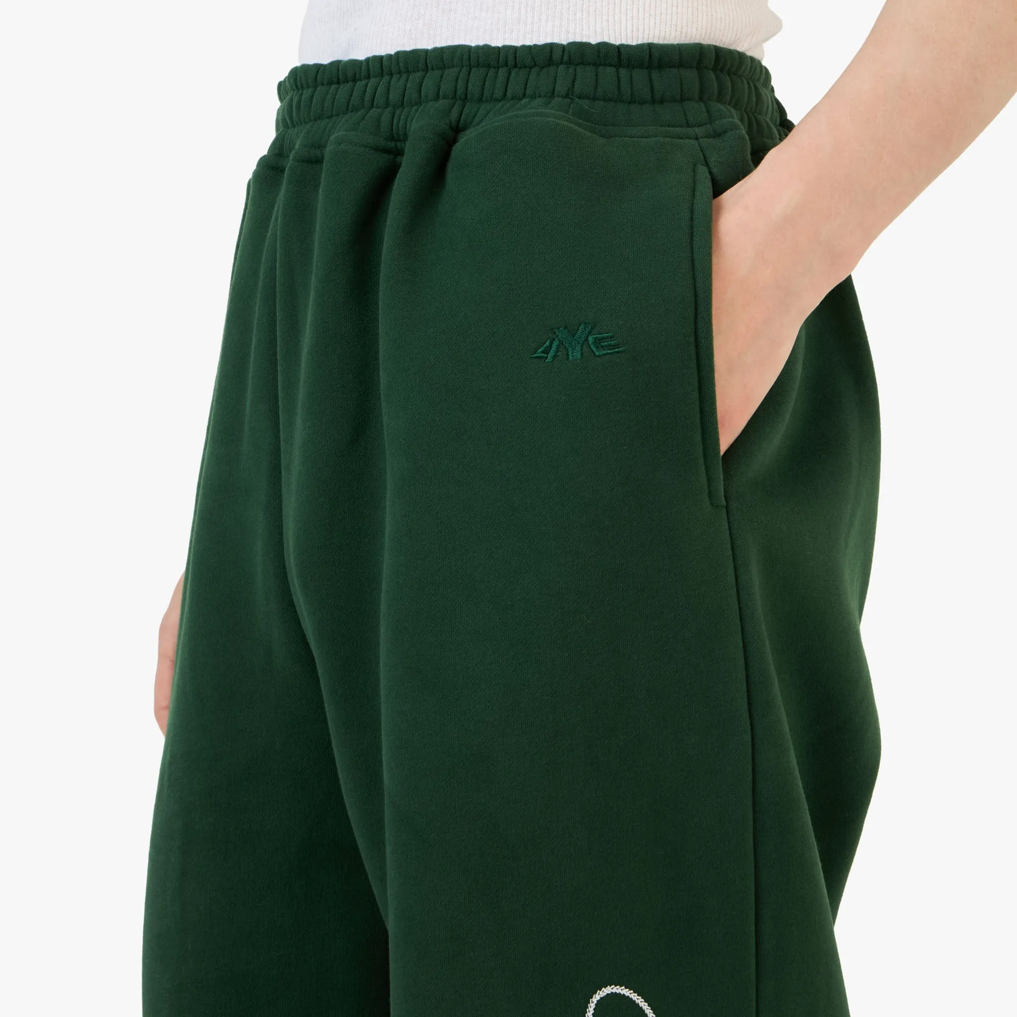 4YE Signature Zip Wide Pant Dark Green / White sold by Livestock product image thumbnail 4