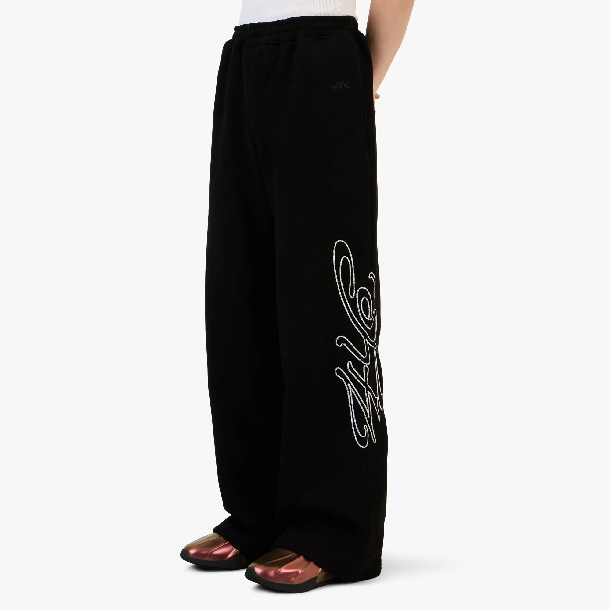 4YE Signature Zip Wide Pant Black/White sold by Livestock product image thumbnail 2