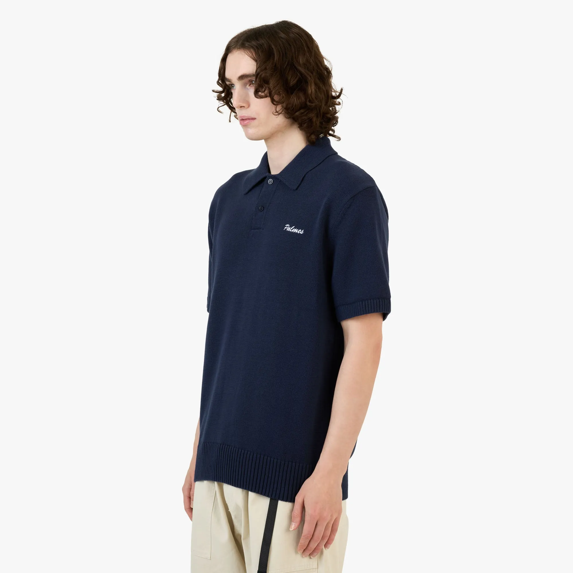 Palmes Cotton Knit Polo / Navy sold by Livestock product image thumbnail 2