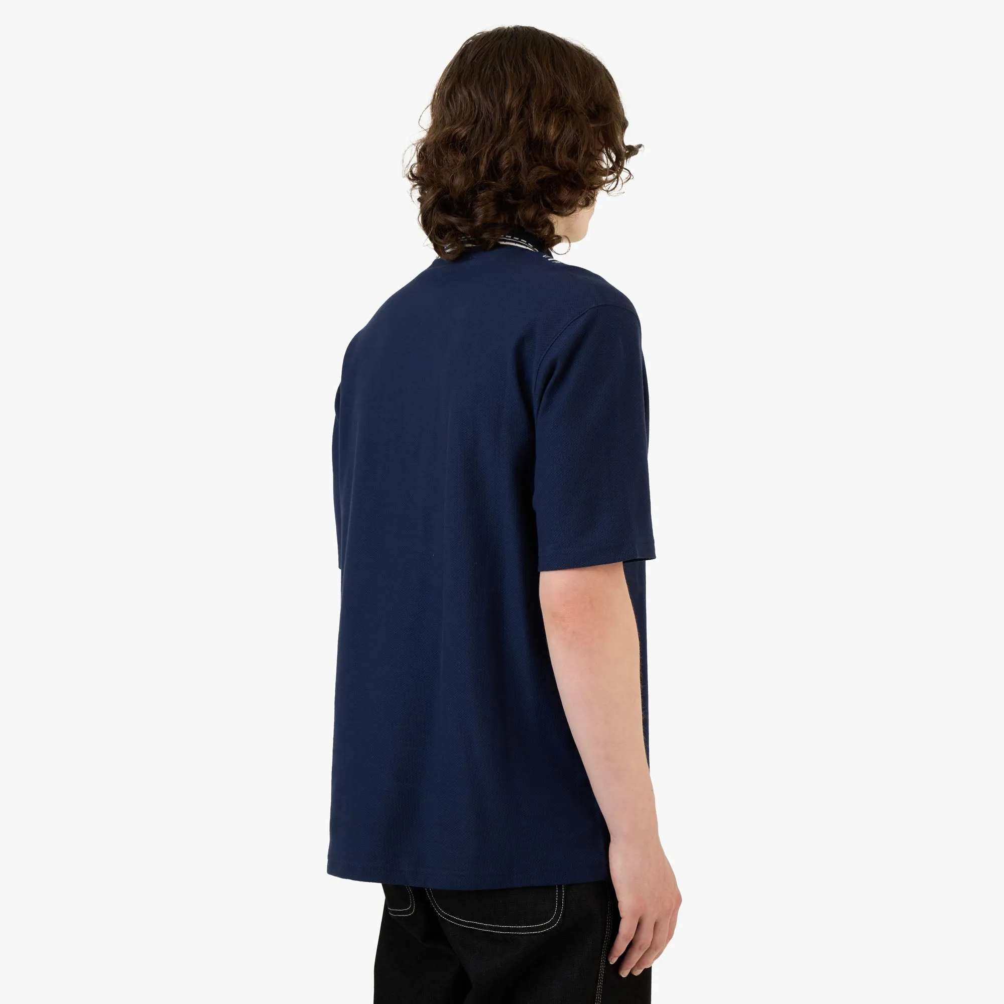 Palmes Panel Zip Polo / Navy sold by Livestock product image thumbnail 3