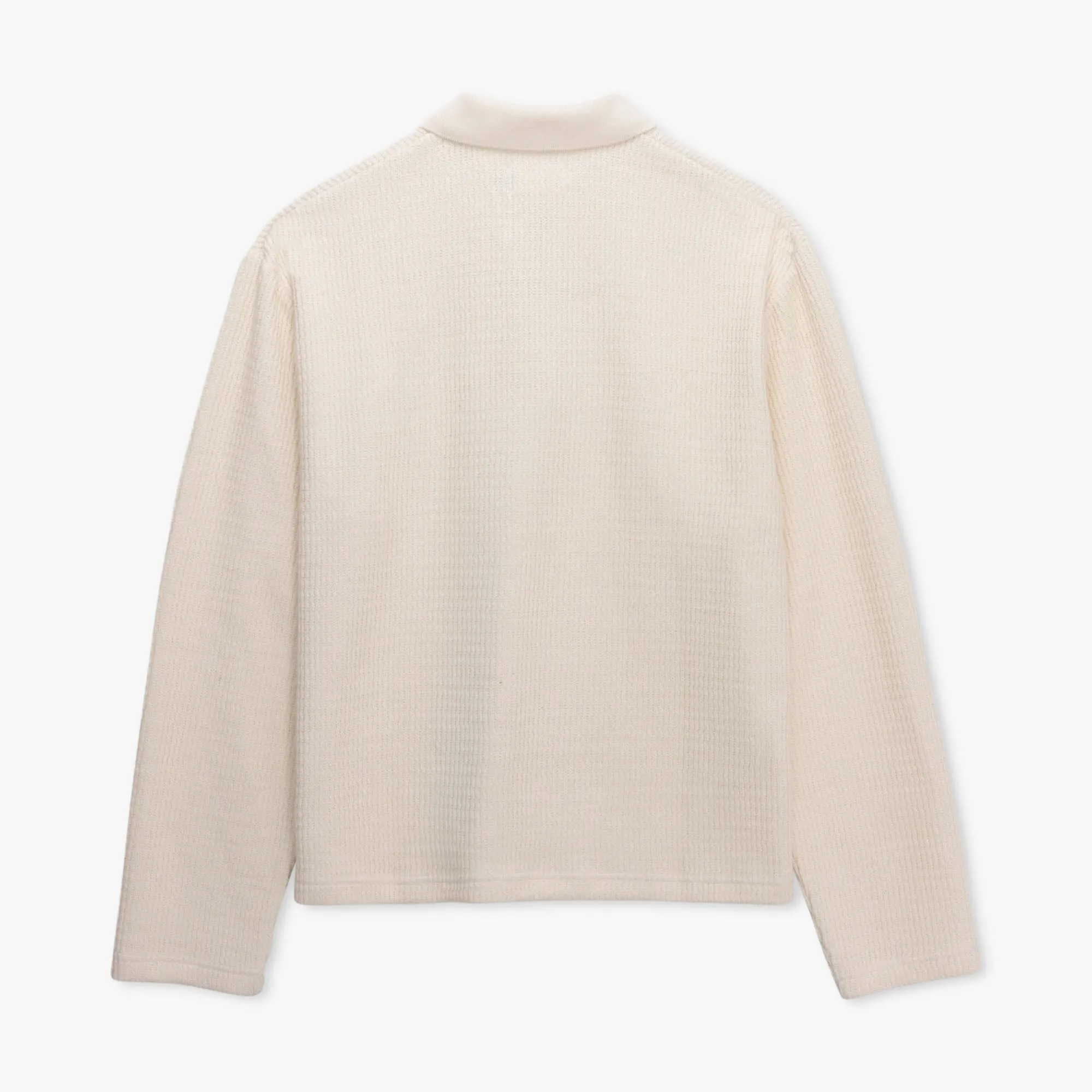 Honor The Gift Wavy Knit Longsleeve Polo / Bone sold by Livestock product image thumbnail 2