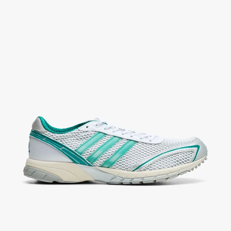 adidas Women's Adizero Adios OG Silver Metallic / Core Black - Power Green made by Adidas