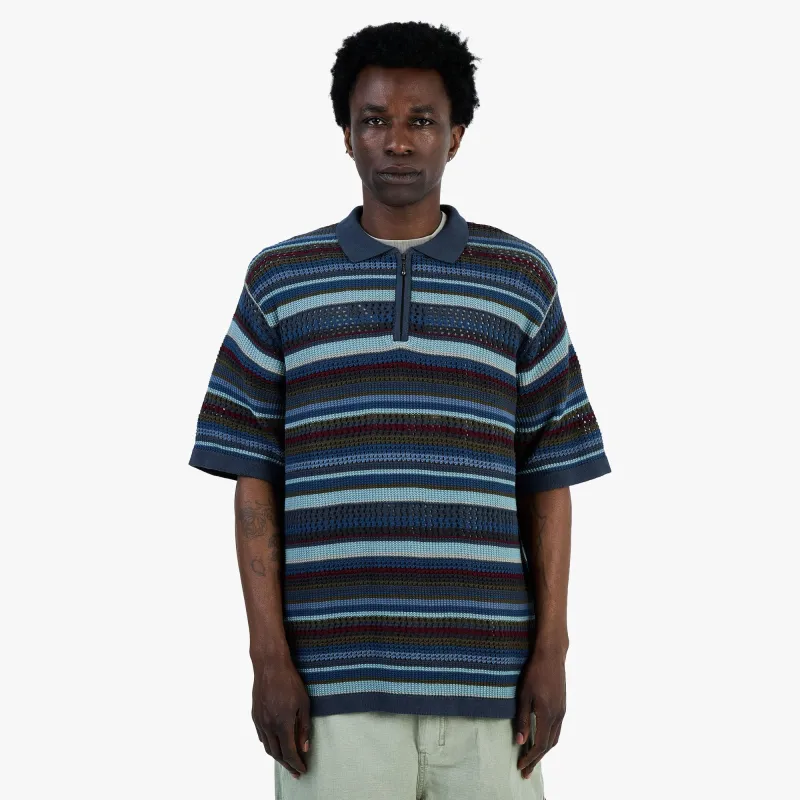 thisisneverthat Striped S/S Knit Polo / Dark Navy made by thisisneverthat