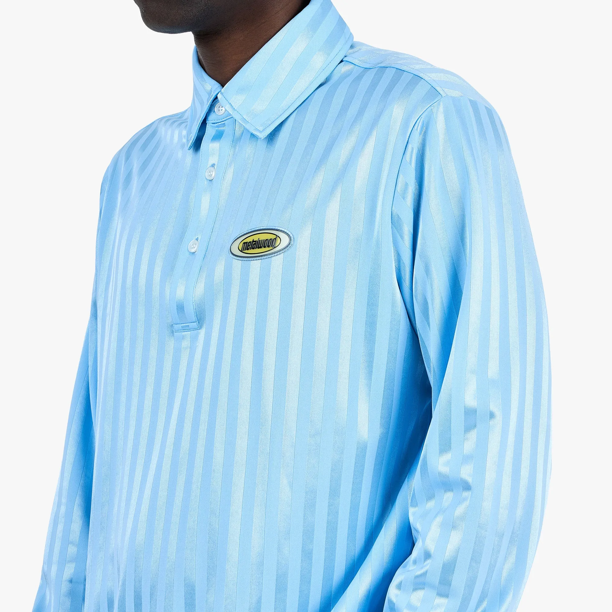 Metalwood Longsleeve Player Polo / Sky Blue sold by Livestock product image thumbnail 4