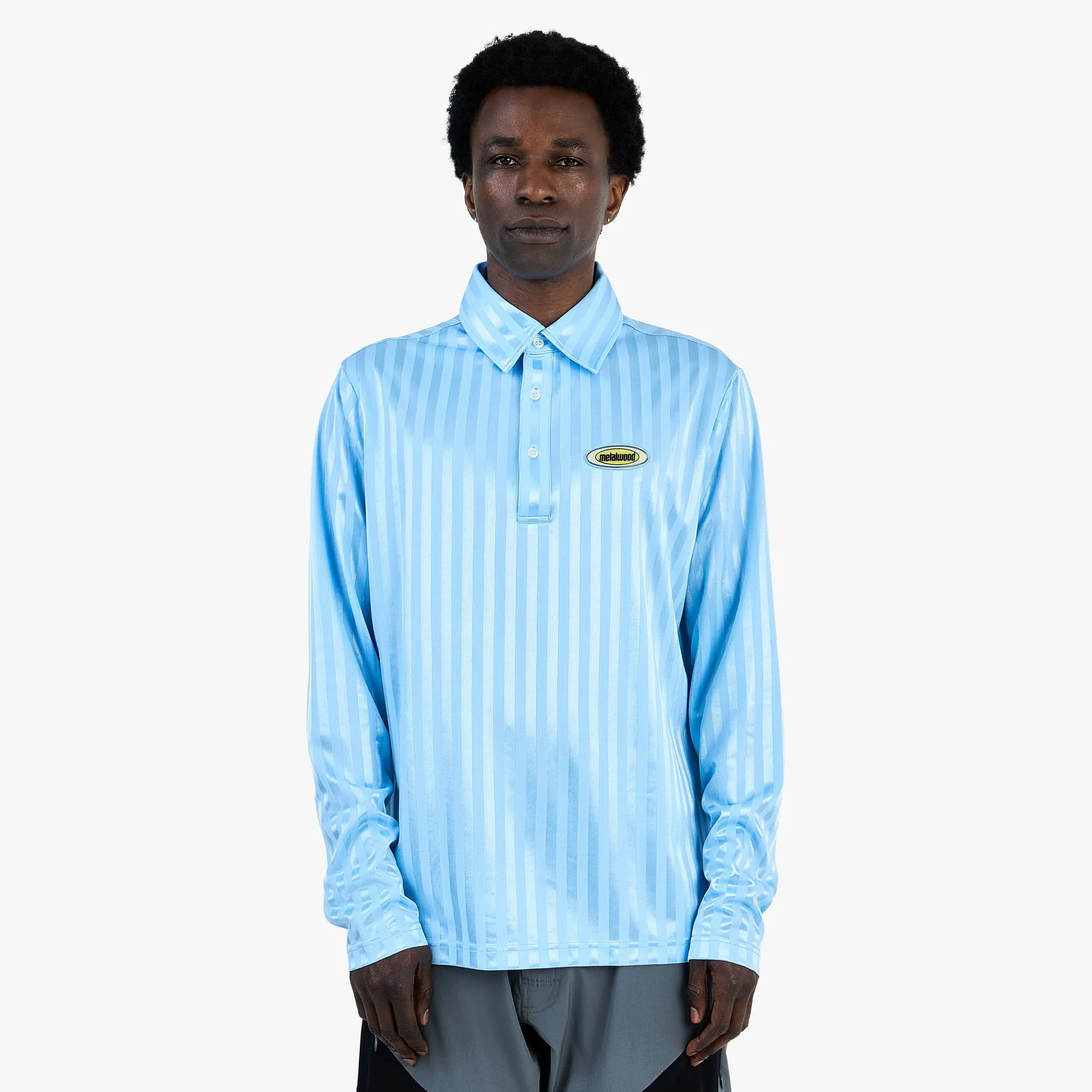 Metalwood Longsleeve Player Polo / Sky Blue sold by Livestock
