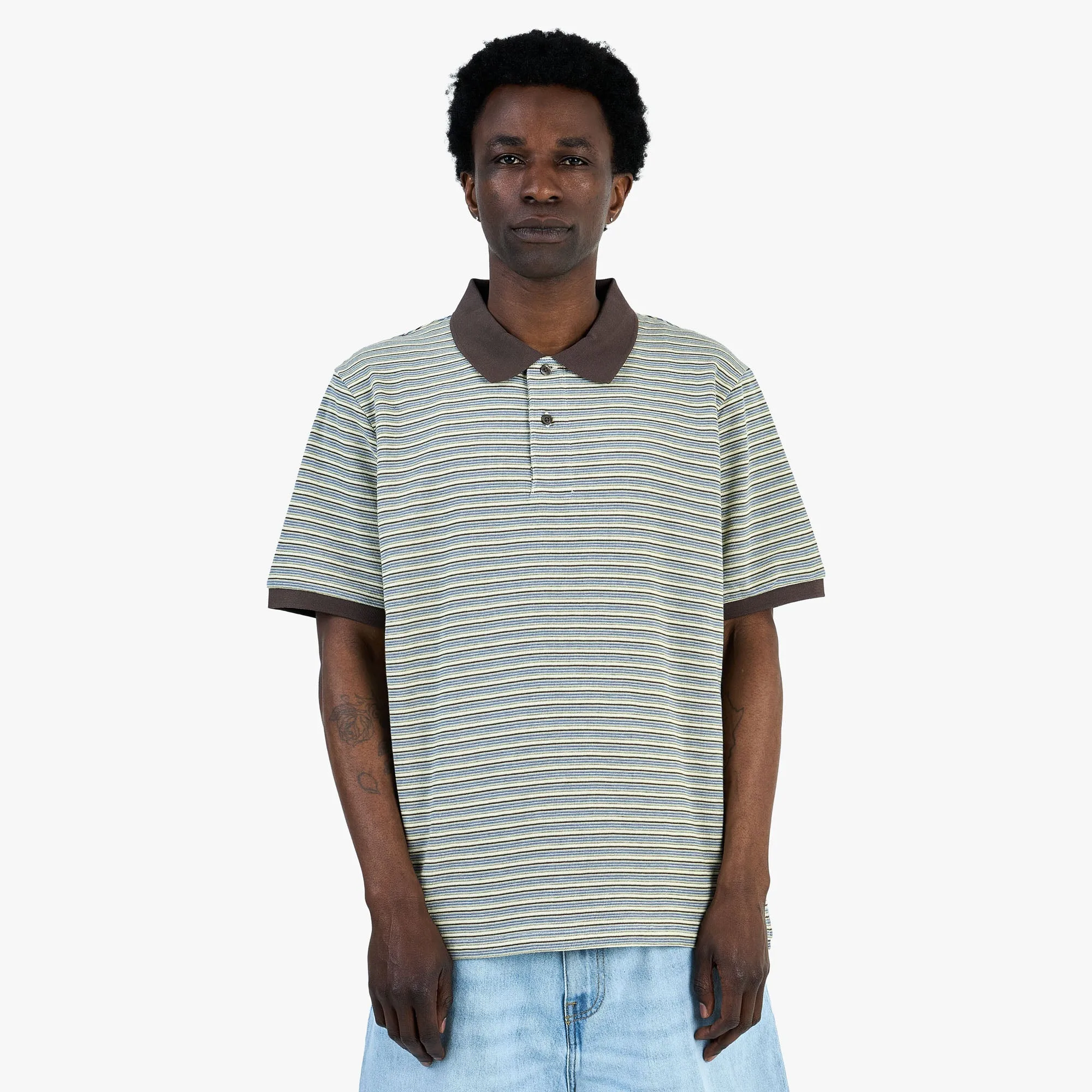 Carhartt WIP Dion Polo Dion Stripe / Wax sold by Livestock