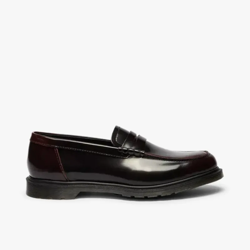 Dr. Martens Mayfare Rub Off Leather Penny Loafers / Cherry Red Arcadia made by Dr. Martens