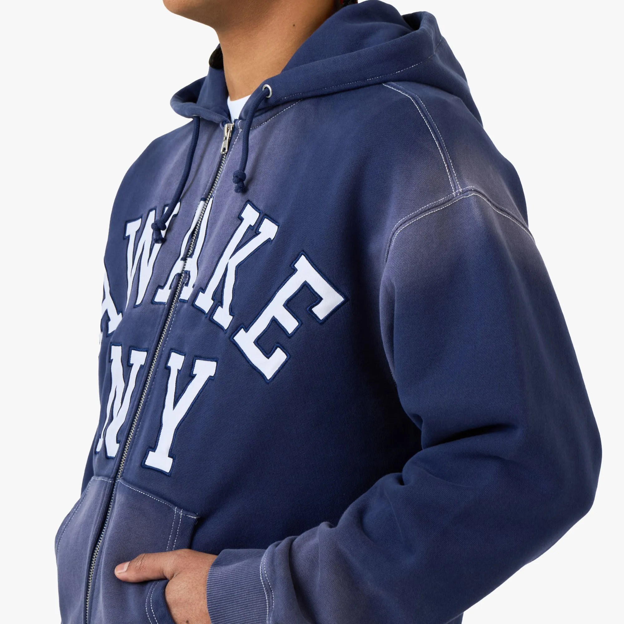 Awake NY Collegiate Arch Zip Hoodie / Navy sold by Livestock product image thumbnail 4