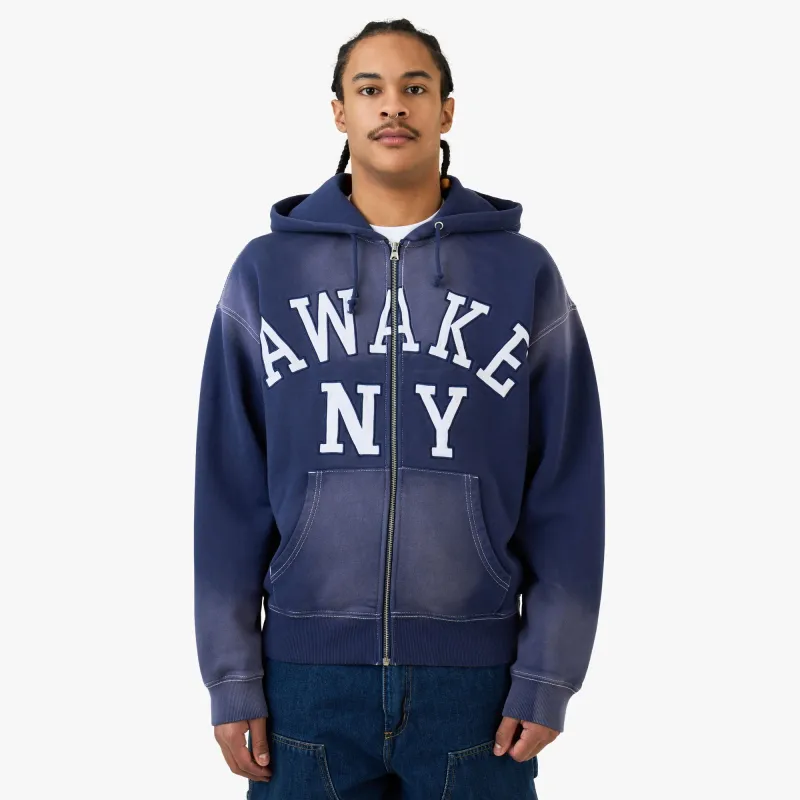 Awake NY Collegiate Arch Zip Hoodie / Navy made by Awake
