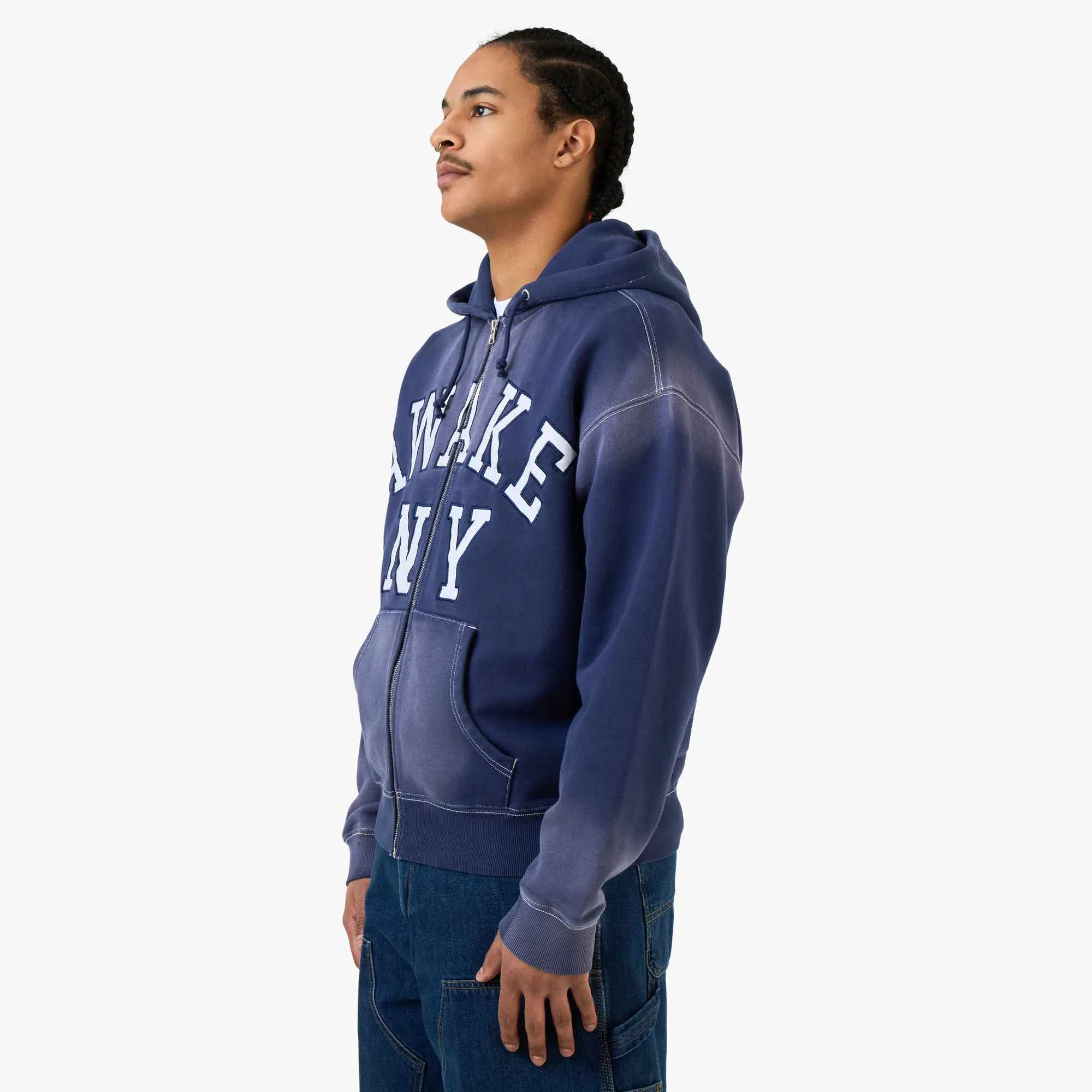 Awake NY Collegiate Arch Zip Hoodie / Navy sold by Livestock product image thumbnail 2