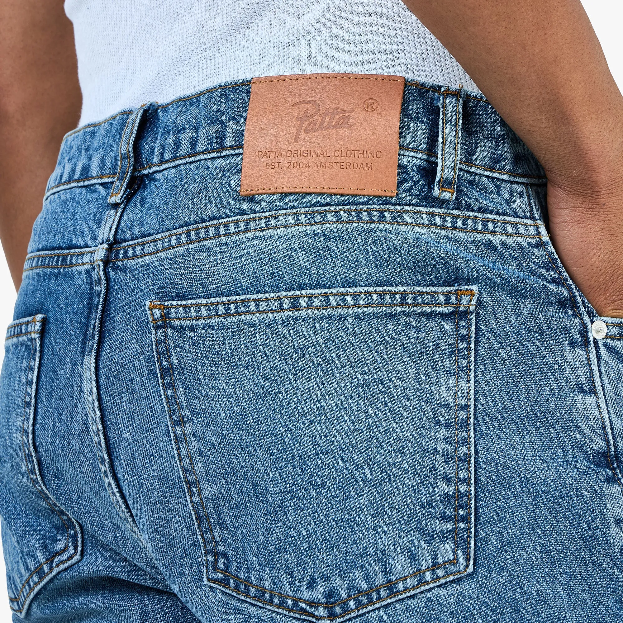 Patta Laserprint Whiskers Denim Pants / Light Blue Denim sold by Livestock product image thumbnail 5
