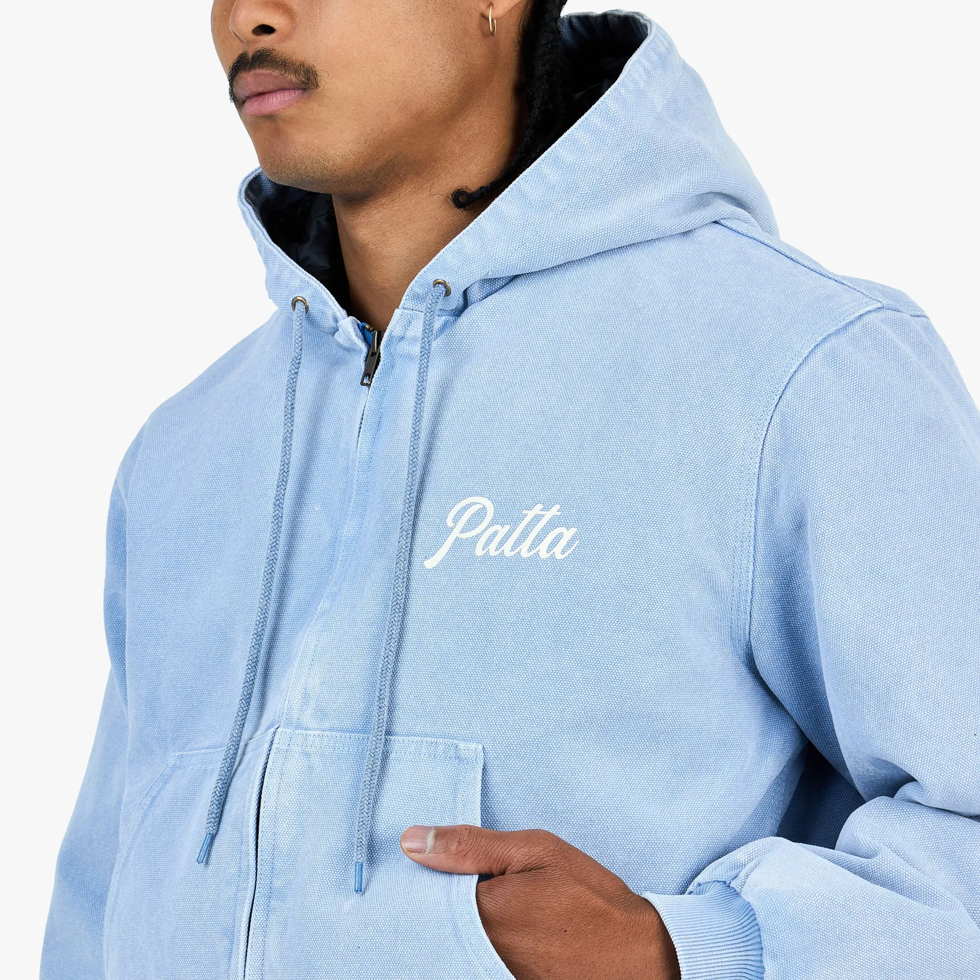 Patta Peace Canvas Hooded Jacket / Blue sold by Livestock product image thumbnail 4