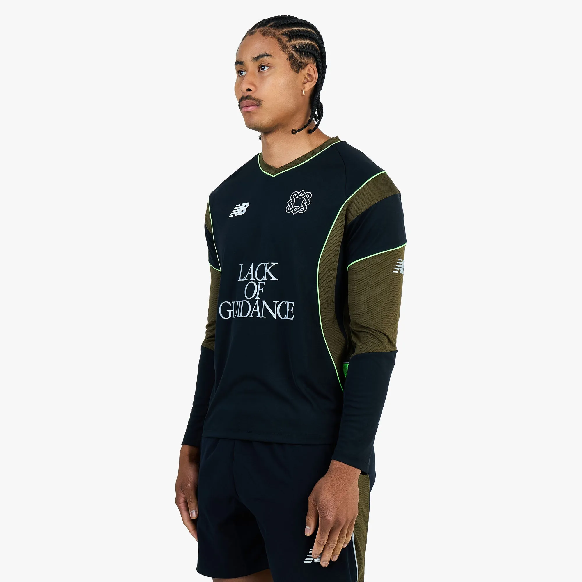 New Balance x Lack of Guidance Longsleeve Jersey Dark Military Green / Black - Neon sold by Livestock product image thumbnail 2