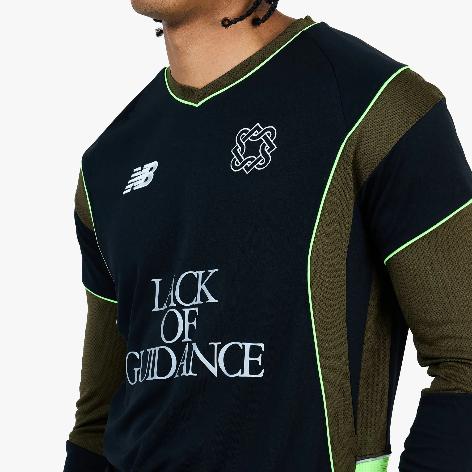 New Balance x Lack of Guidance Longsleeve Jersey Dark Military Green / Black - Neon sold by Livestock product image thumbnail 4