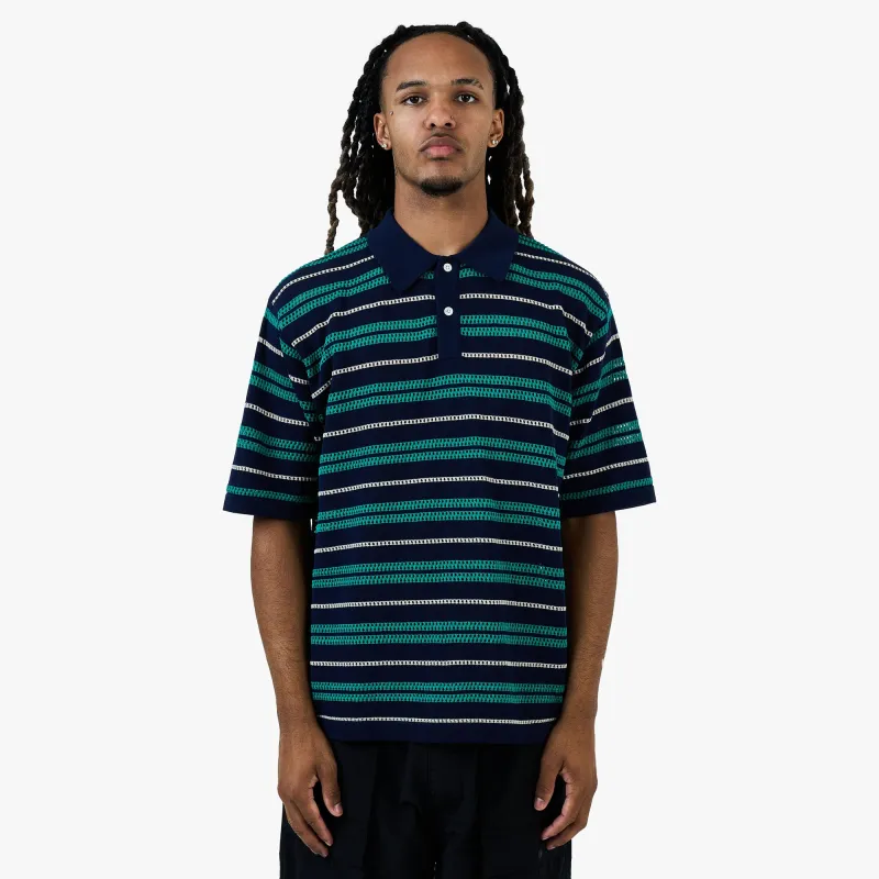 BEAMS 12 Gauge Mesh Polo Shirt / Navy made by Beams