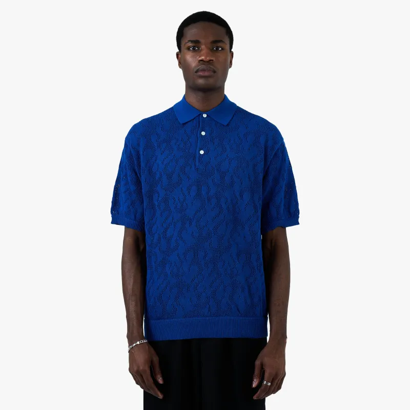 BEAMS 12 Gauge Mesh Polo Shirt / Royal Blue made by Beams