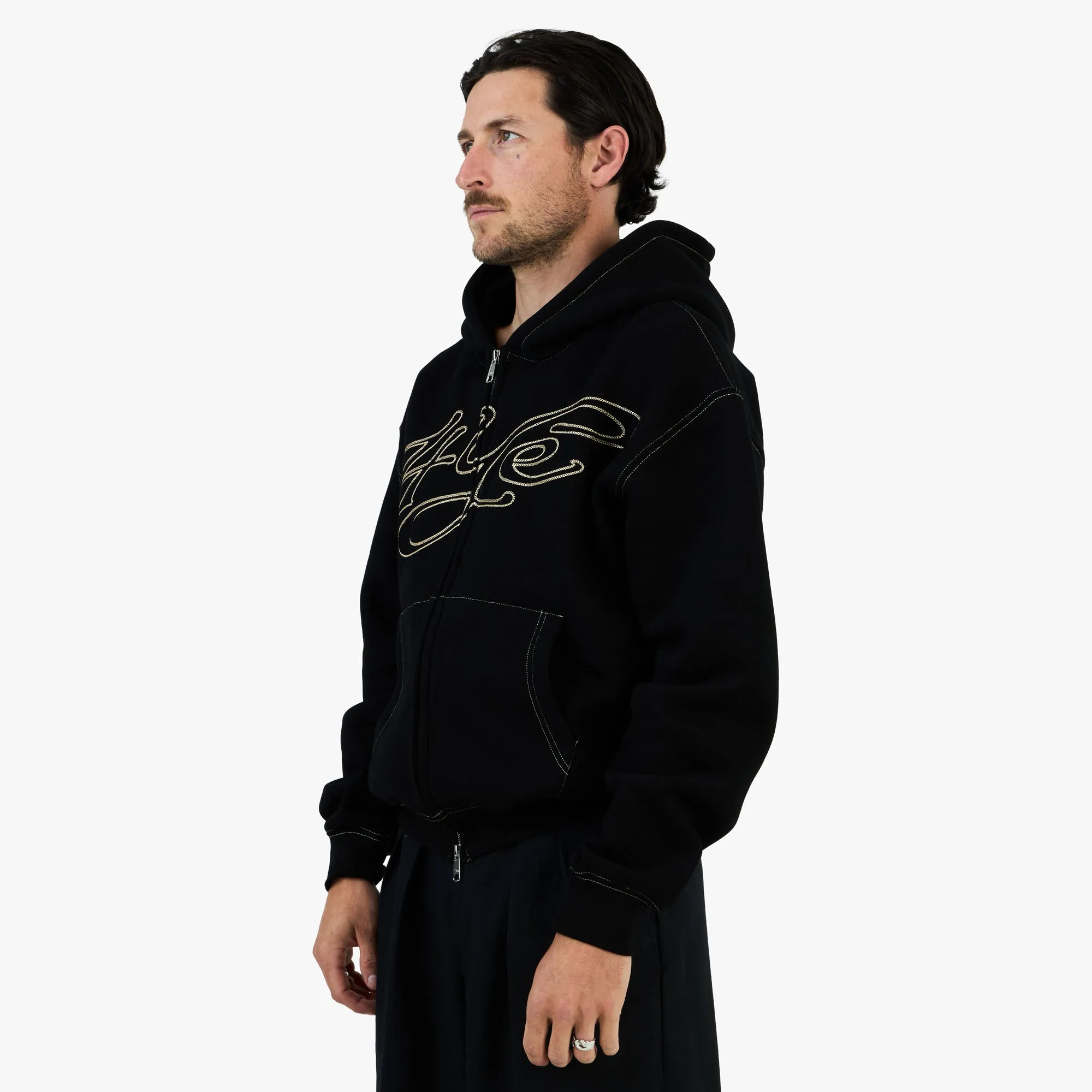 4YE Signature Zip Hoodie Black / Gold sold by Livestock product image thumbnail 2