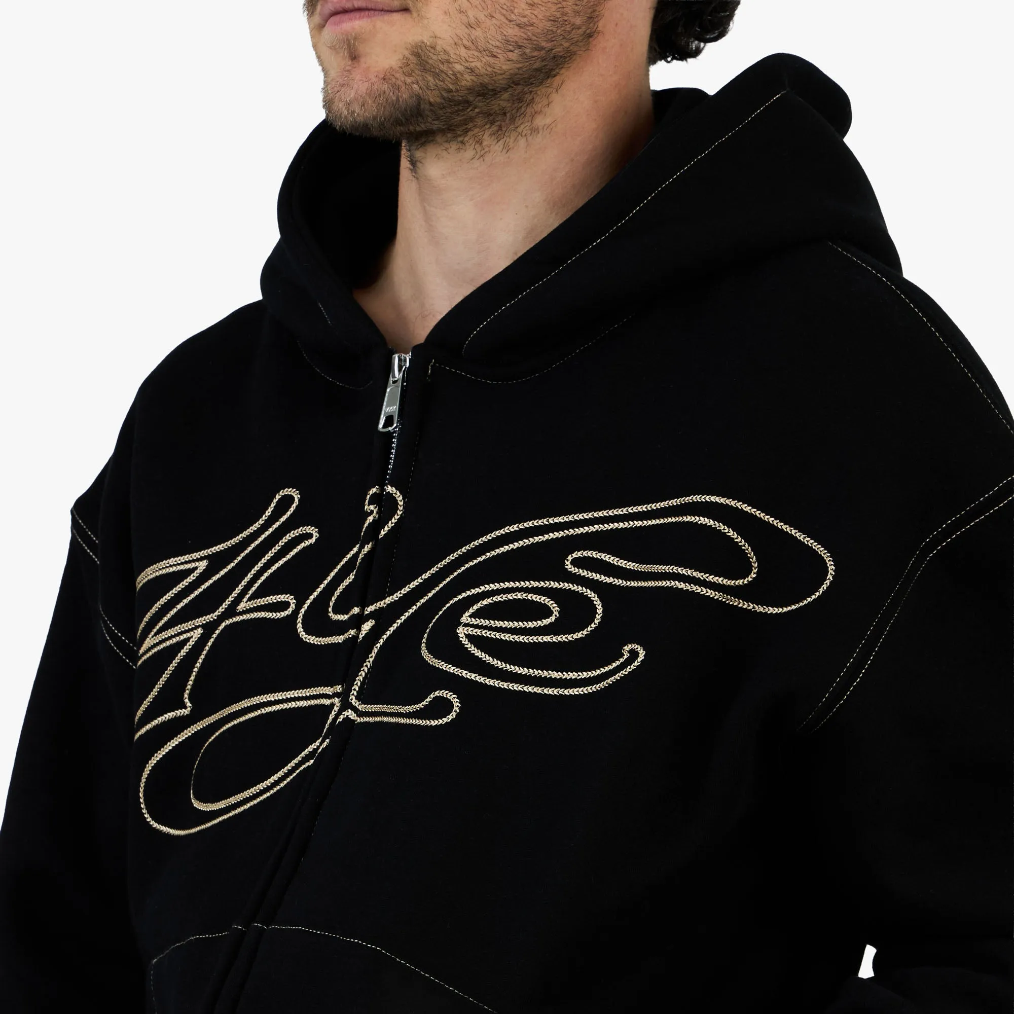 4YE Signature Zip Hoodie Black / Gold sold by Livestock product image thumbnail 4