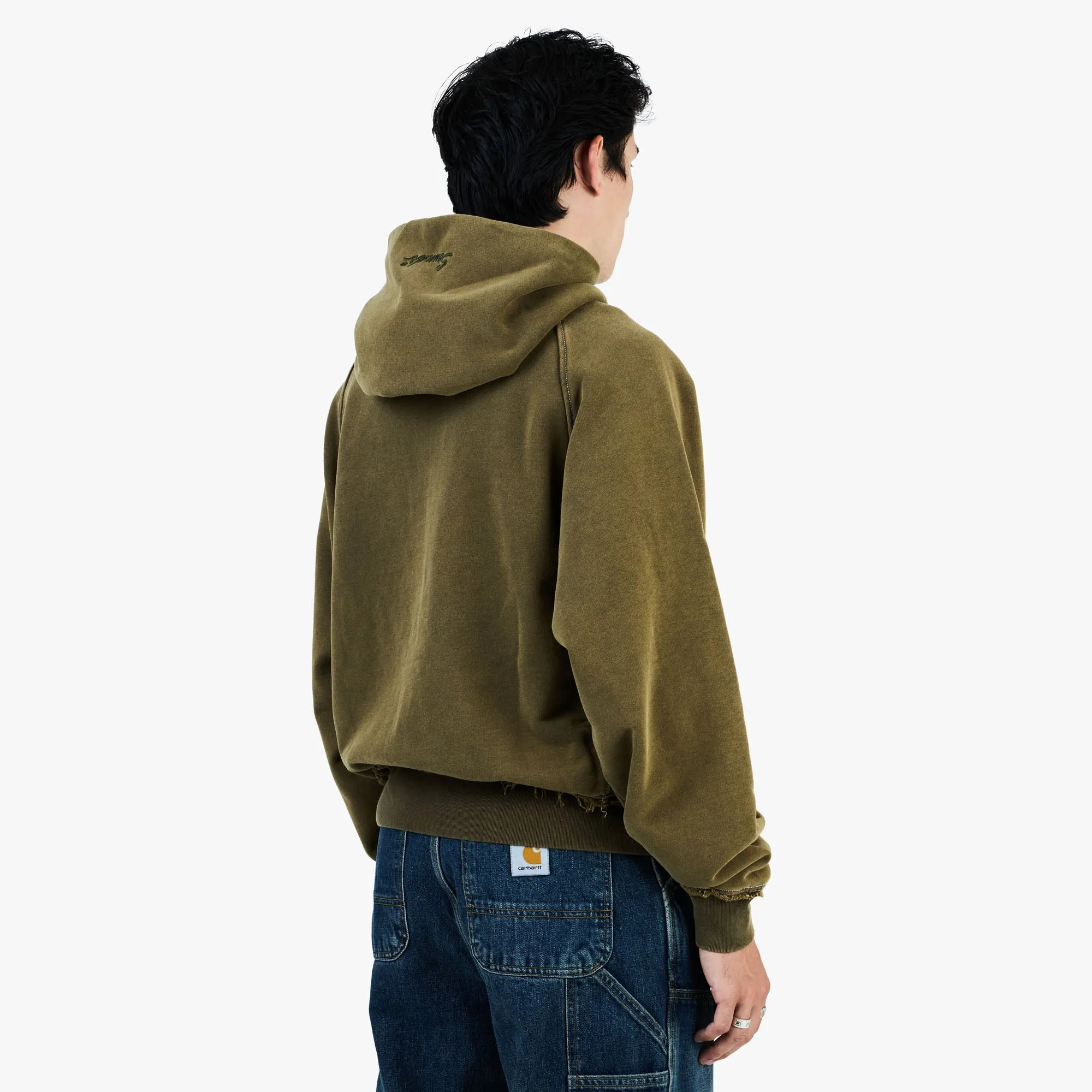 Adidem Asterisks Frayed Collegiate Hoodie / Dark Green sold by Livestock product image thumbnail 3