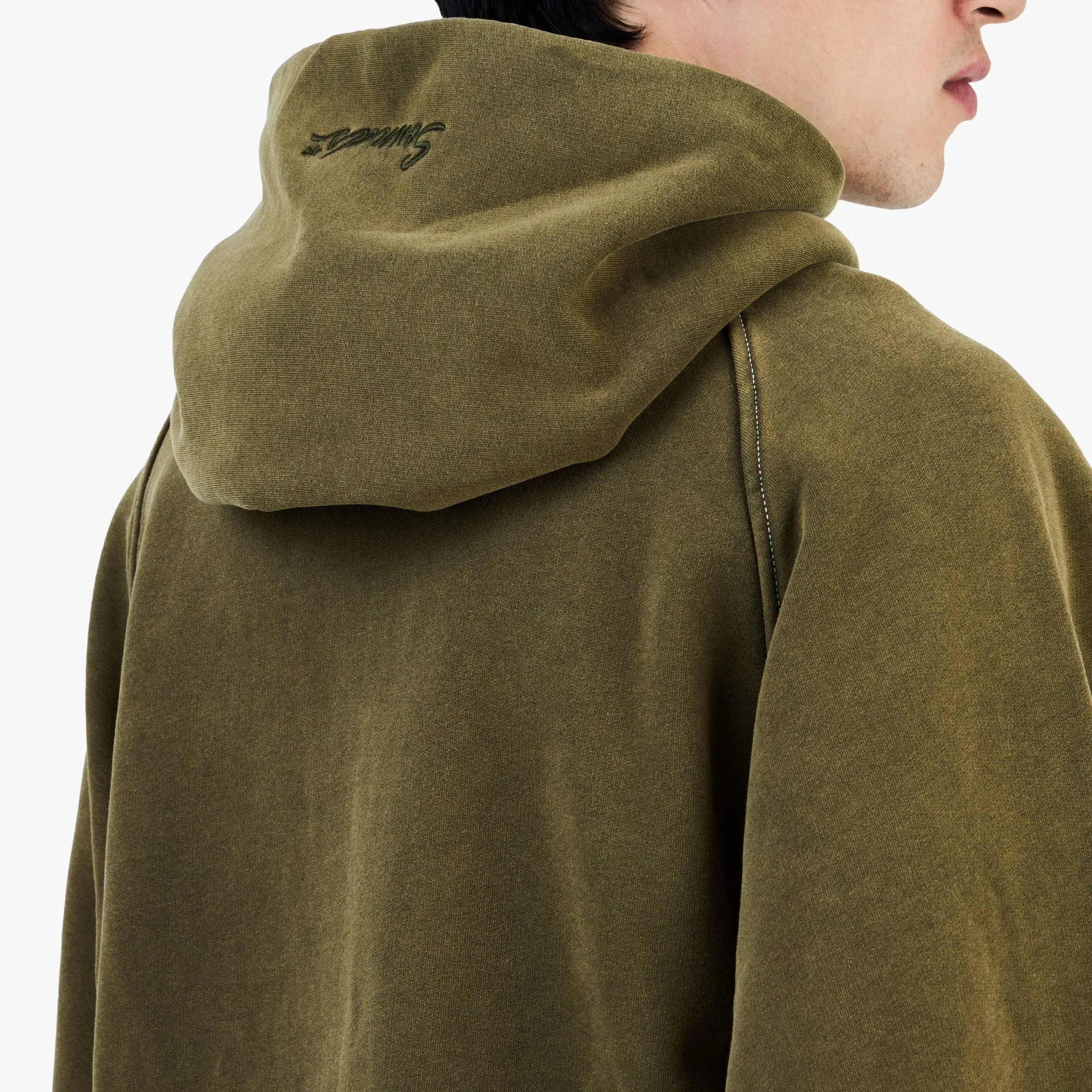 Adidem Asterisks Frayed Collegiate Hoodie / Dark Green sold by Livestock product image thumbnail 5
