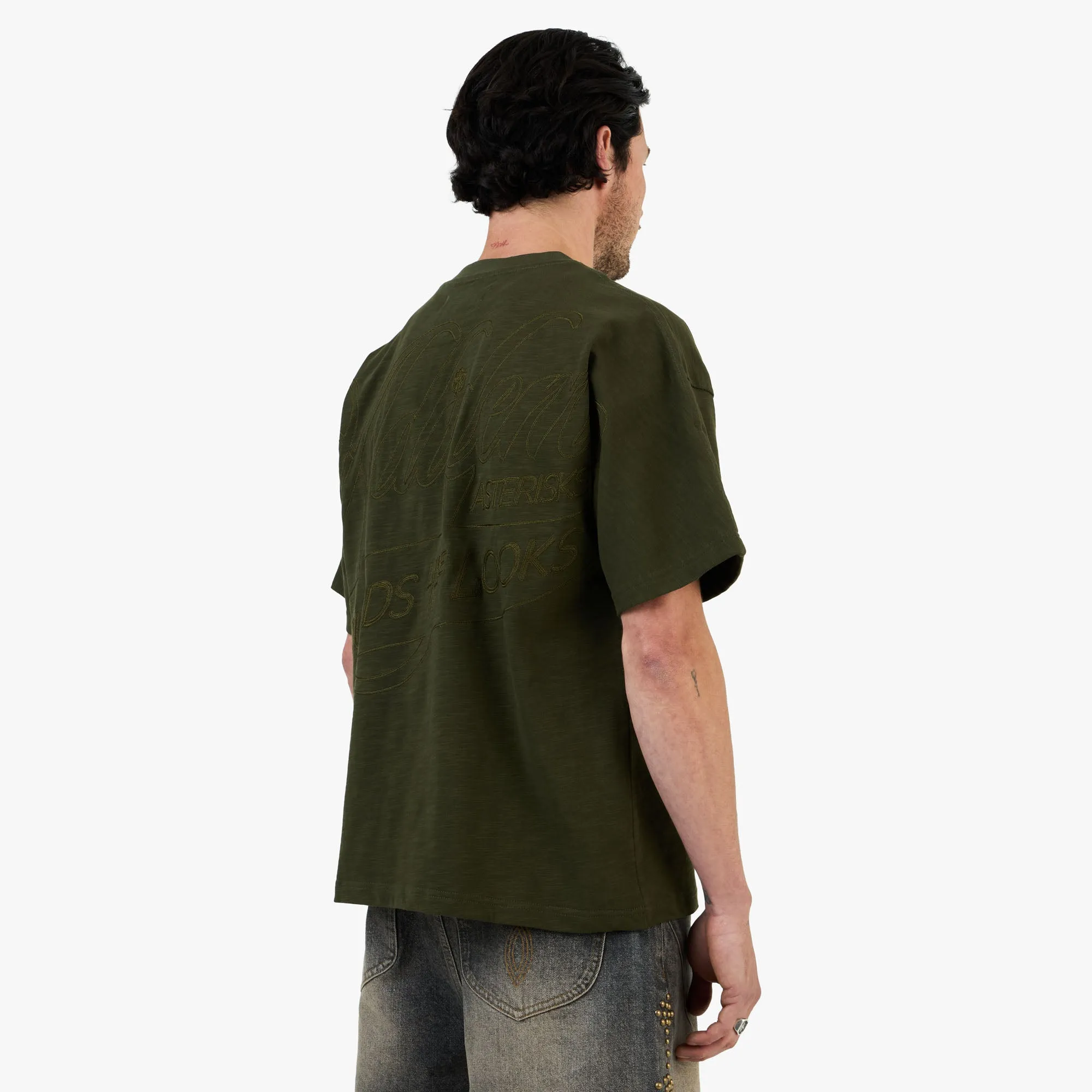 Adidem Asterisks Cursive Slub T-Shirt / Green sold by Livestock product image thumbnail 3