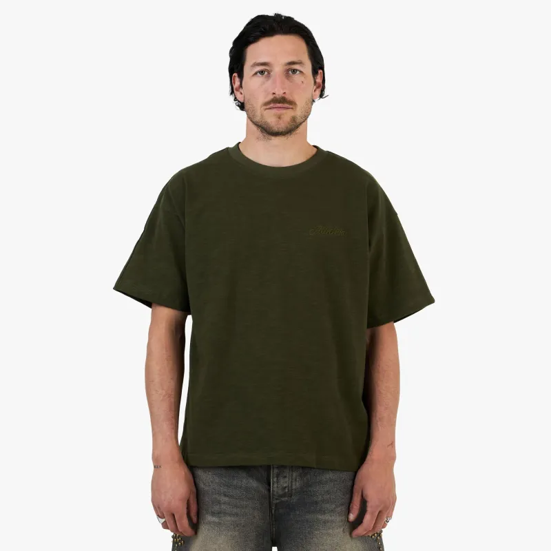 Adidem Asterisks Cursive Slub T-Shirt / Green made by Adidem Asterisks