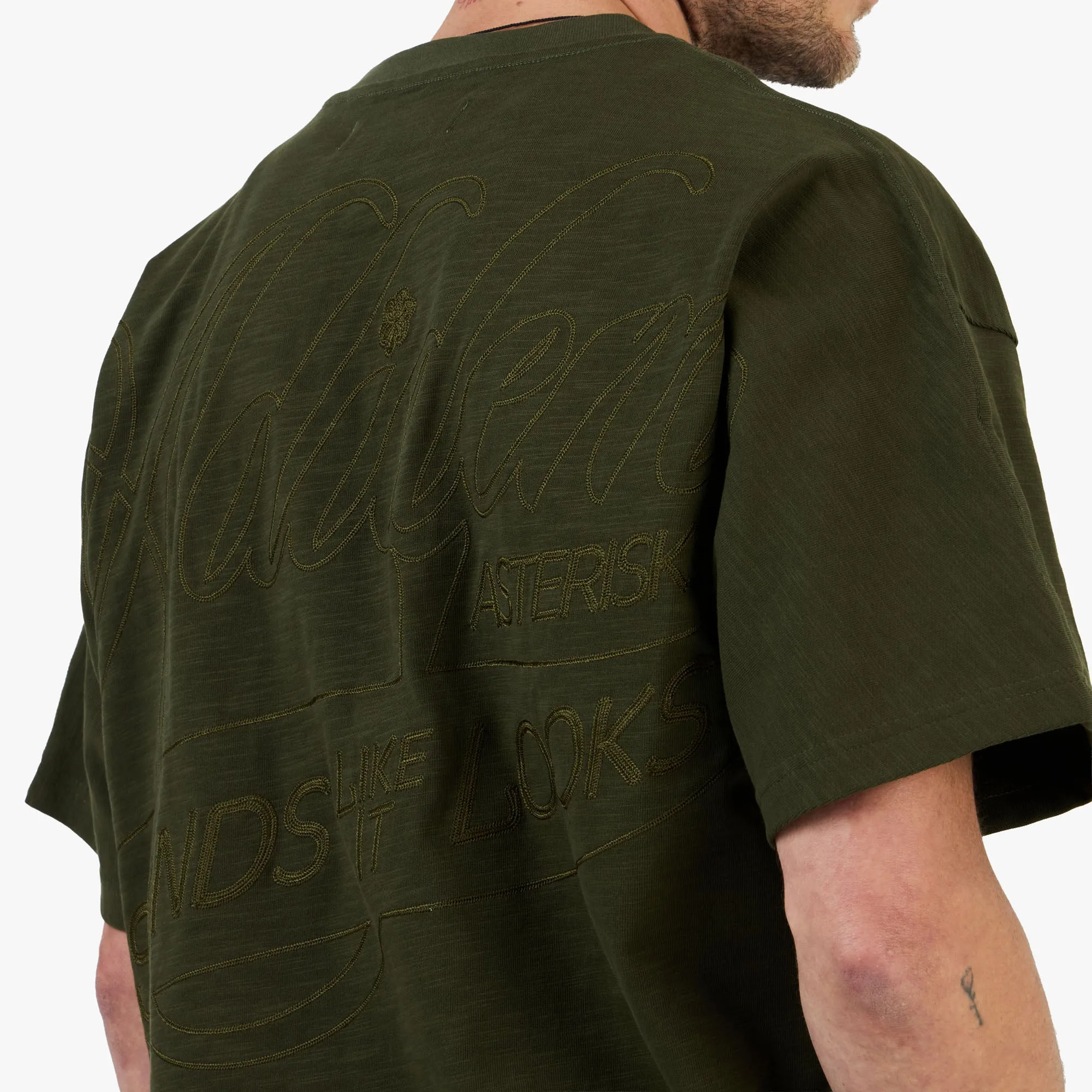 Adidem Asterisks Cursive Slub T-Shirt / Green sold by Livestock product image thumbnail 5