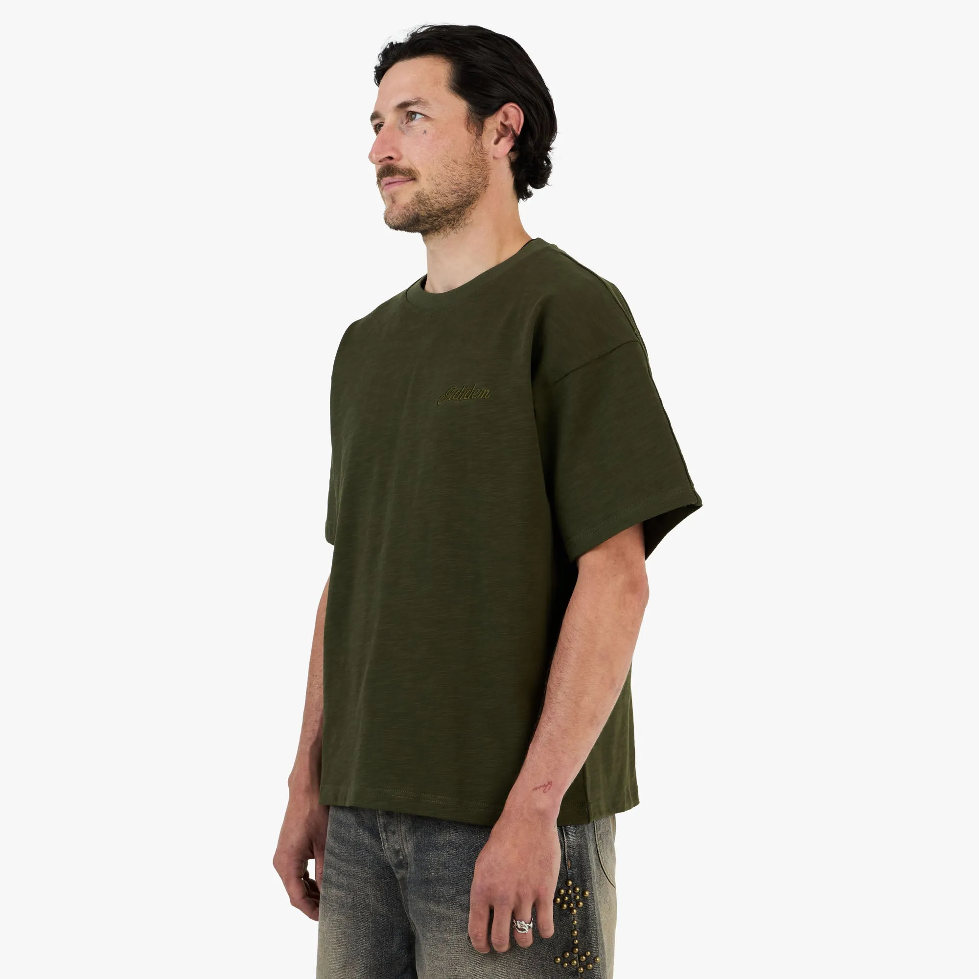 Adidem Asterisks Cursive Slub T-Shirt / Green sold by Livestock product image thumbnail 2