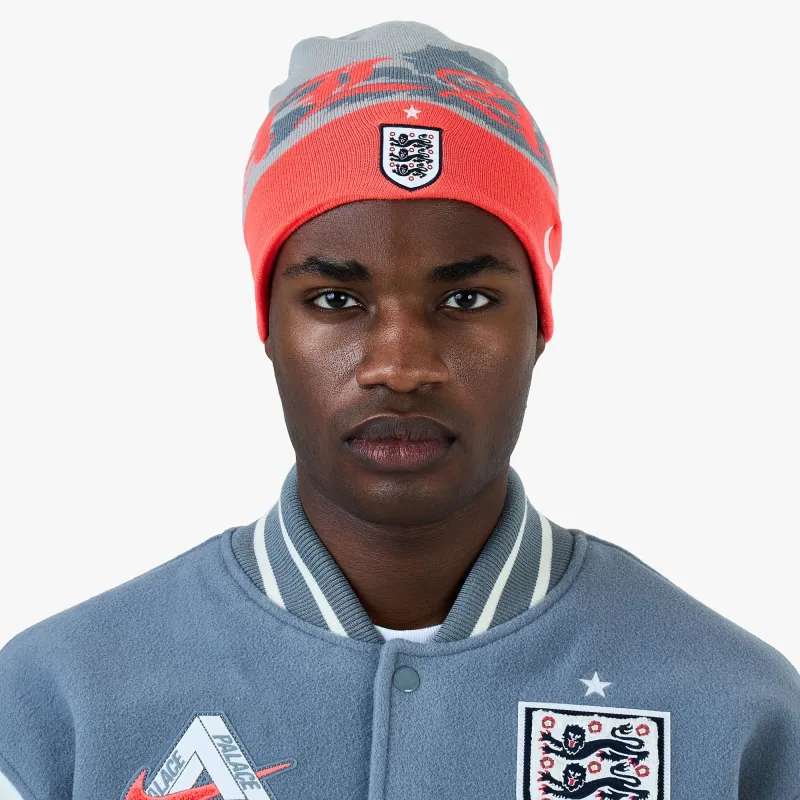 Nike x England x Palace Uncuffed Beanie Pewter Grey / Cool Grey - Bright Crimson made by Nike