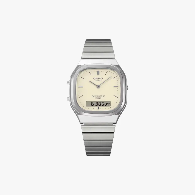 Casio AQ-240E-7A2 Vintage Silver / Cream made by Casio