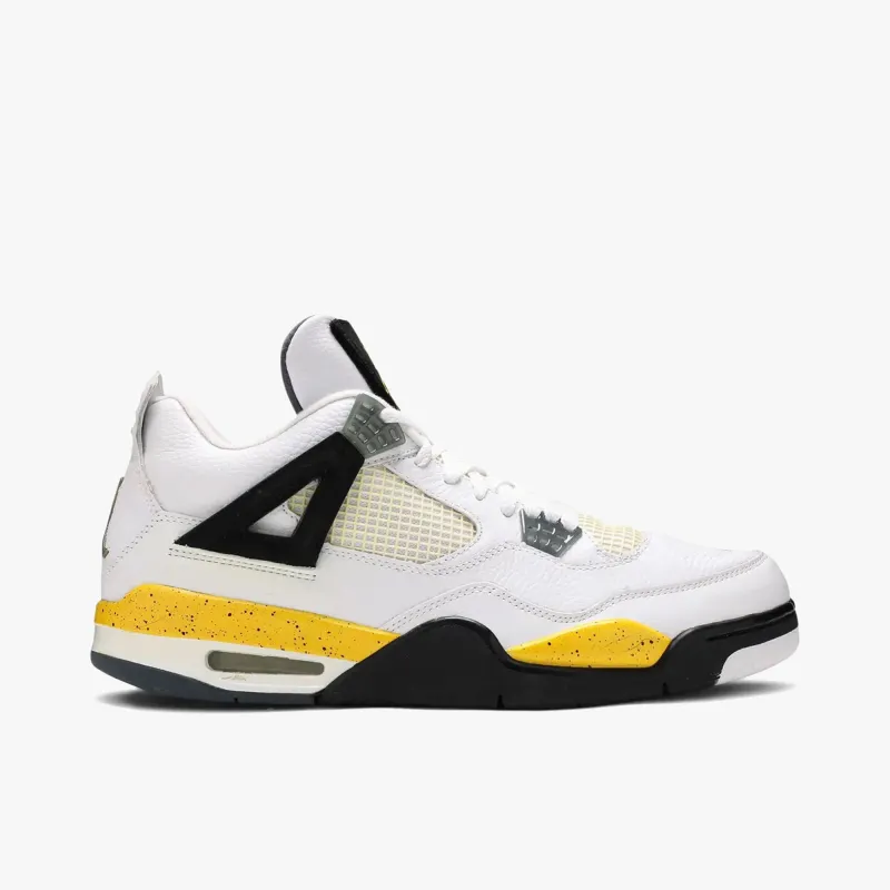 Jordan 4 Retro White / Tour Yellow - Dark Blue Grey made by Jordan