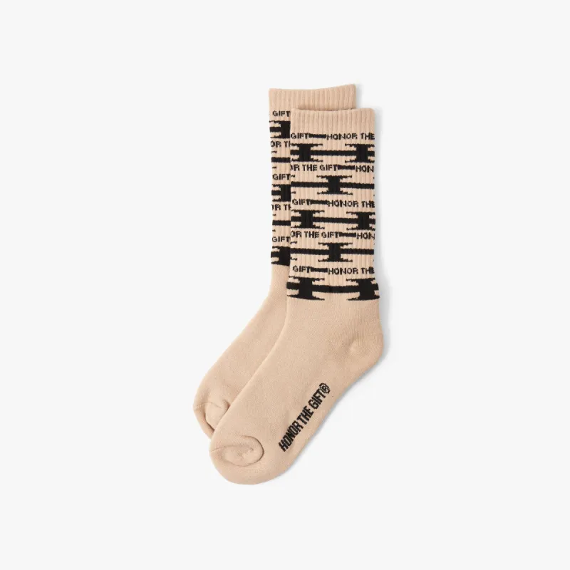 Honor The Gift H Wire Ribbed Sock / Cream sold by Livestock
