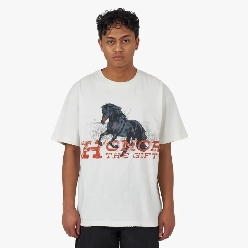 Honor The Gift Work Horse T-shirt / Sand sold by Livestock