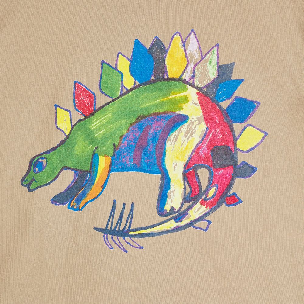 Good Morning Tapes LSD World Peace Dinosaur Long Sleeve T-Shirt / Sand sold by Livestock product image thumbnail 6