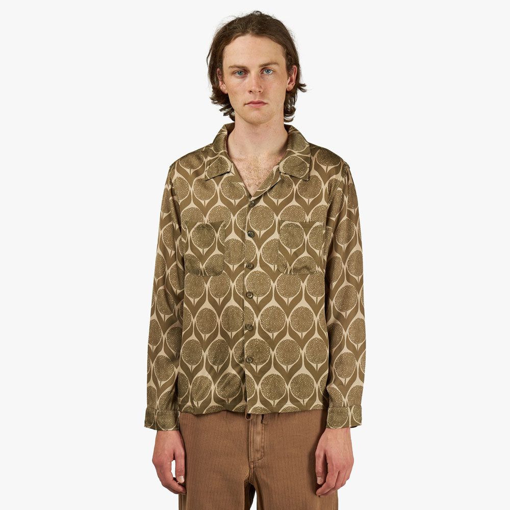 Honor The Gift Floral Long Sleeve Button-Up / Olive sold by Livestock
