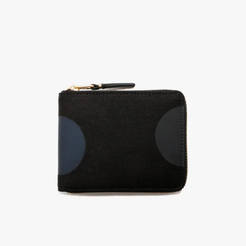 COMME des GARÇONS WALLET Rubber Dot Half Zip Wallet / Black sold by Livestock