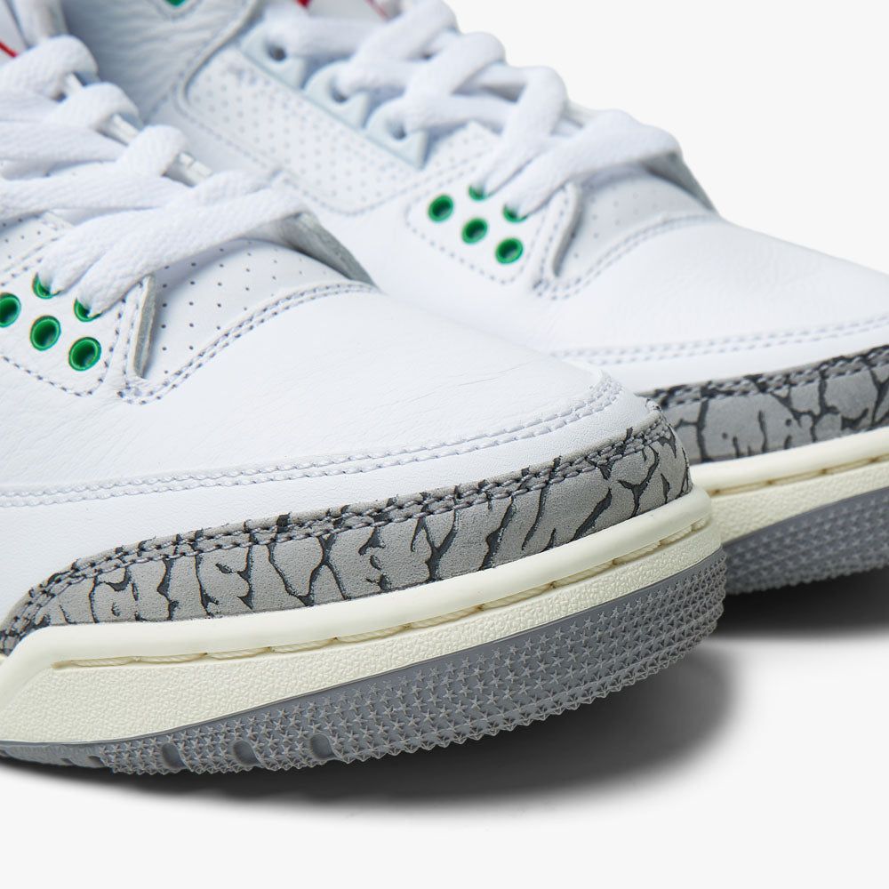 Jordan Women's 3 Retro White / Varsity Red - Lucky Green sold by Livestock product image thumbnail 6