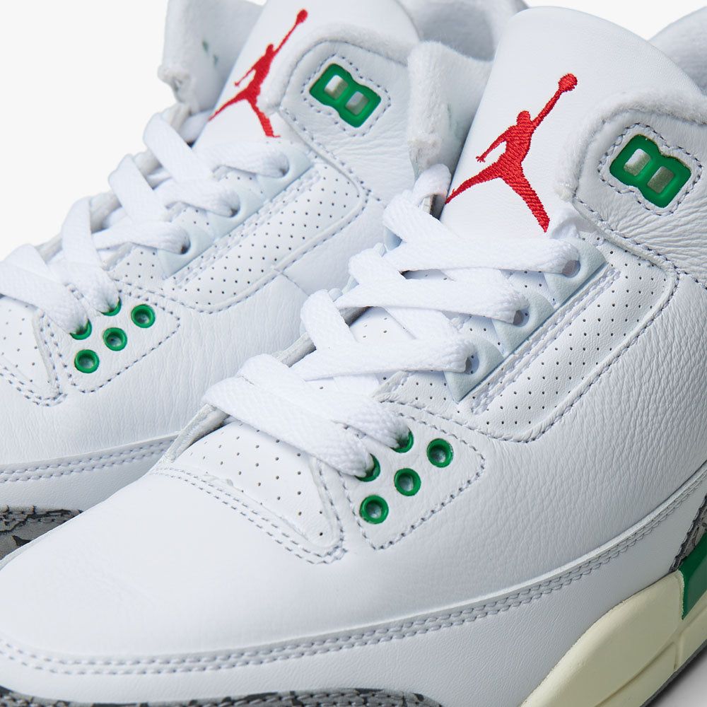 Jordan Women's 3 Retro White / Varsity Red - Lucky Green sold by Livestock product image thumbnail 7