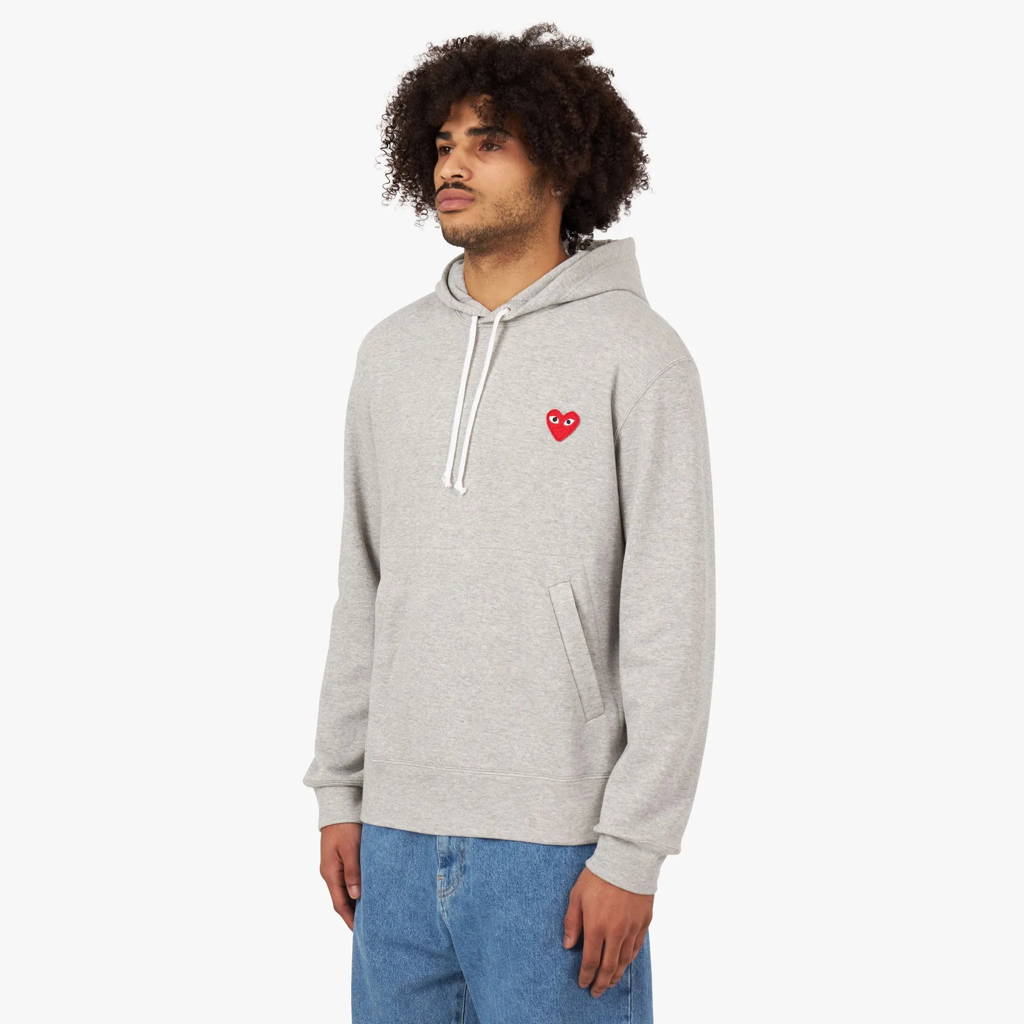 COMME des GARÇONS PLAY Red Heart Pullover Hoodie / Grey sold by Livestock product image thumbnail 3