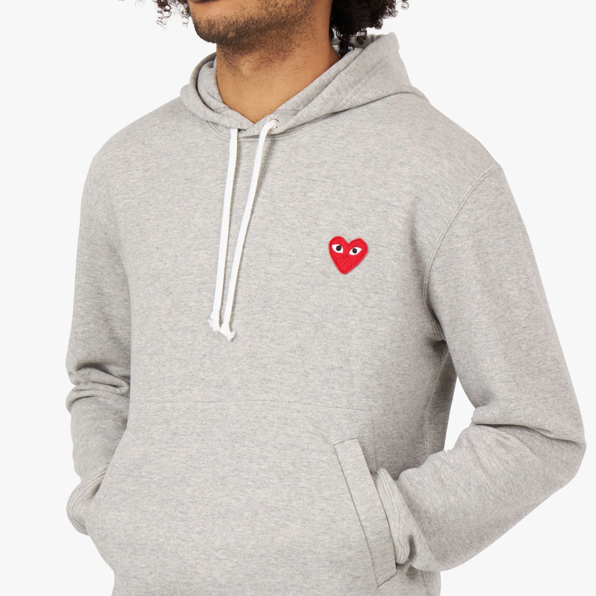 COMME des GARÇONS PLAY Red Heart Pullover Hoodie / Grey sold by Livestock product image thumbnail 4