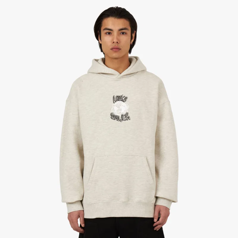 Awake NY Globe Pullover Hoodie / Heather Grey sold by Livestock