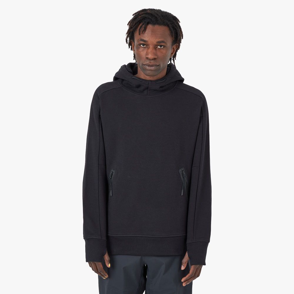 C.P. Company Diagonal Raised Fleece Goggle Pullover Hoodie / Black sold by Livestock