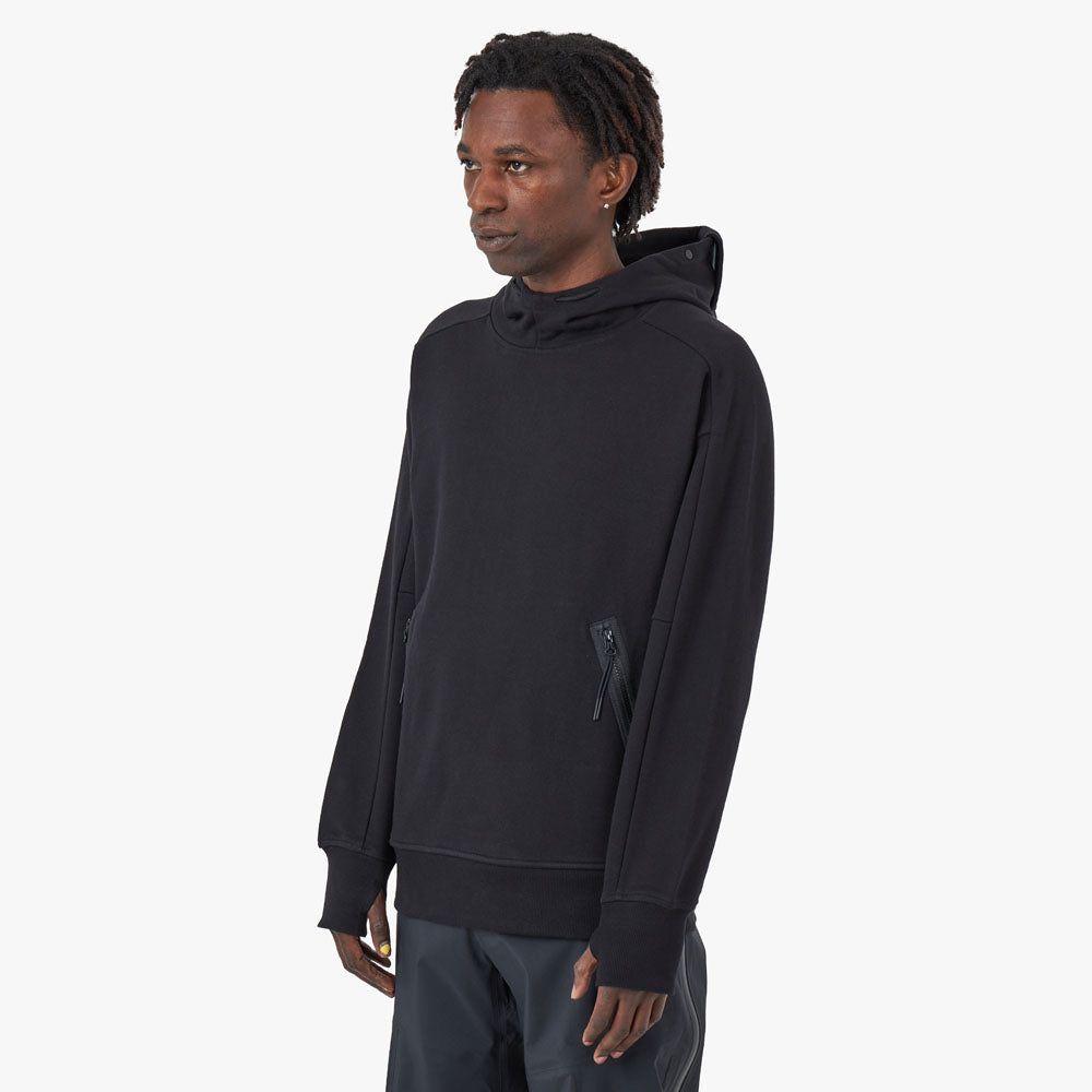 C.P. Company Diagonal Raised Fleece Goggle Pullover Hoodie / Black sold by Livestock product image thumbnail 2