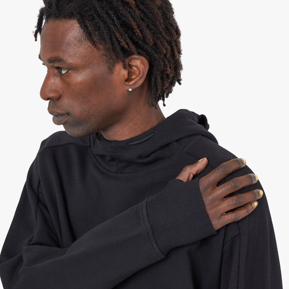 C.P. Company Diagonal Raised Fleece Goggle Pullover Hoodie / Black sold by Livestock product image thumbnail 4