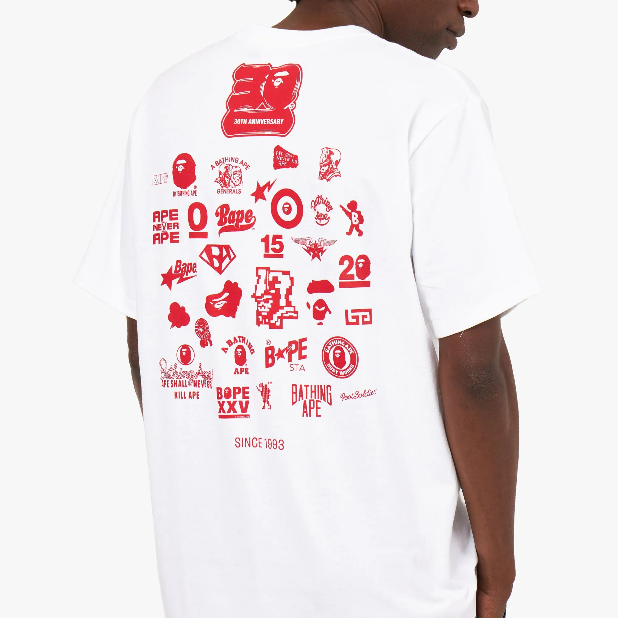 BAPE 30th Anniversary T-shirt #2 White / Red sold by Livestock product image thumbnail 5