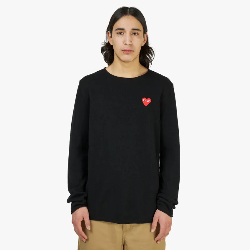 COMME des GARÇONS PLAY Knit Crewneck / Black made by Livestock