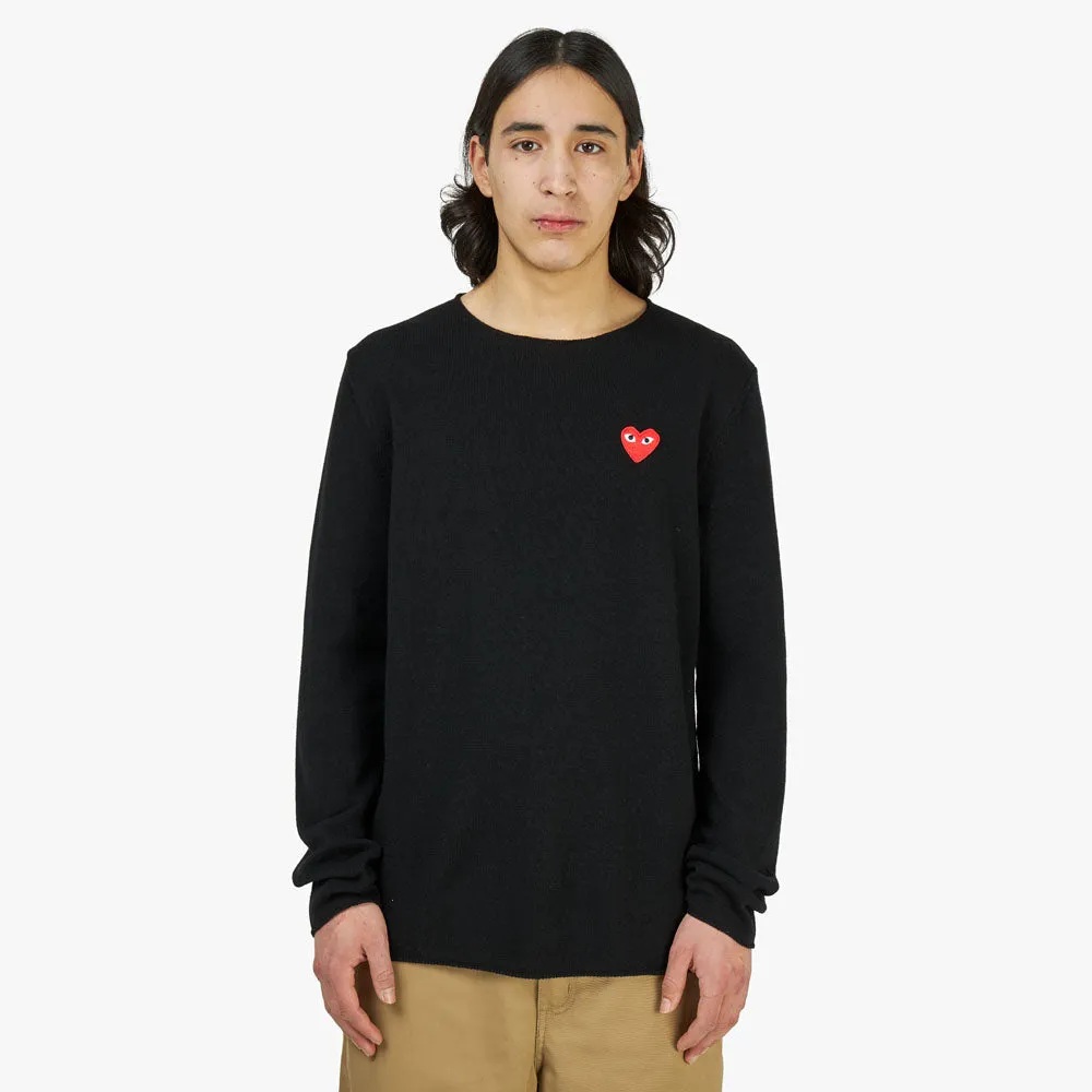 COMME des GARÇONS PLAY Knit Crewneck / Black sold by Livestock