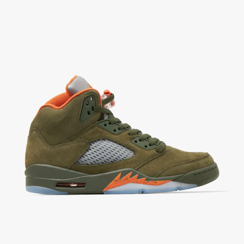 Jordan 5 Retro Army Olive / Solar Orange sold by Livestock